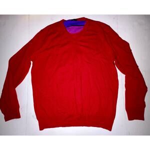 Altea mens cashmere wool sweater longsleeve red Italy xxl